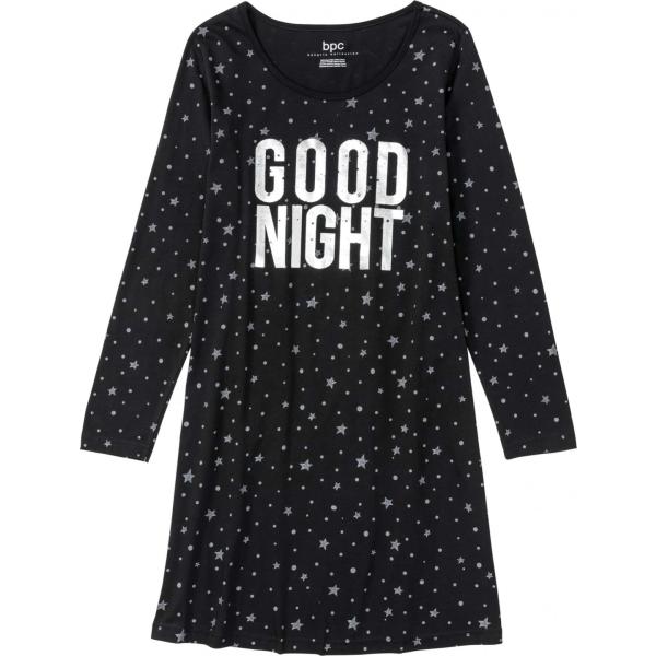 camicie da notte Bpc bonprix collection nero con stampe