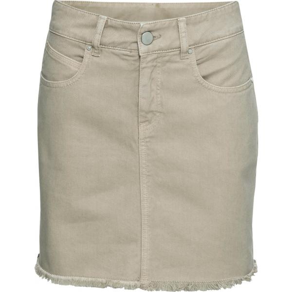 Gonna contrasto con frange beige Bpc bonprix collection marrone