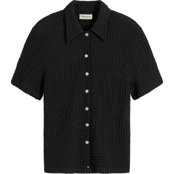 Camicia a maniche corte da donna in nero pece a maniche corte bonprix bonprix