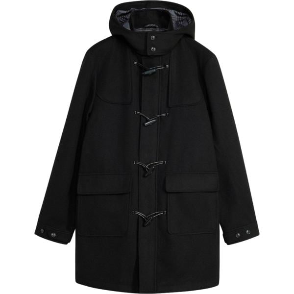 Montgomery da uomo in nero pece in lana bonprix