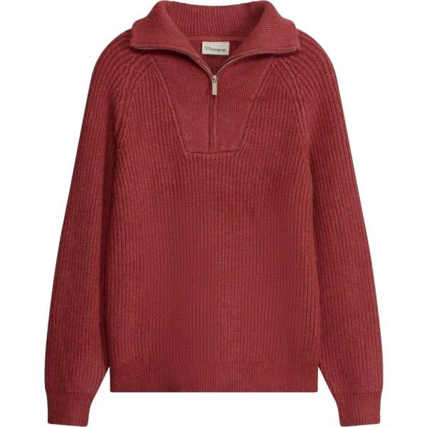 Pullover da donna in rosso classico collo alto con zip in viscosa bonprix