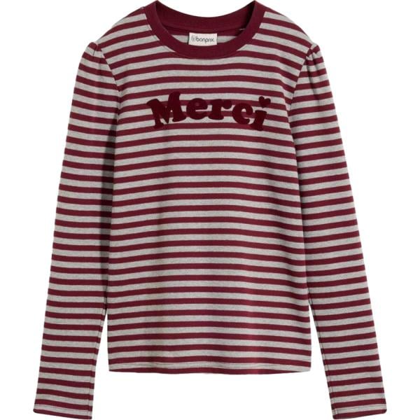 T-shirt da donna in grigio scuro a maniche lunghe bonprix bonprix