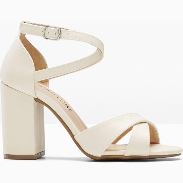 sandali col tacco bonprix bianco