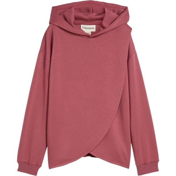 Felpa con cappuccio da donna in rosa scuro collo con cappuccio in viscosa bonprix