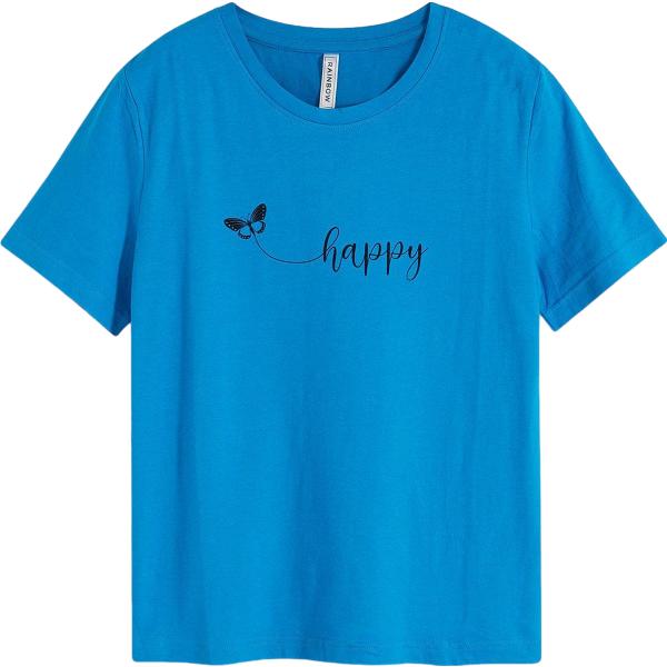 t-shirt bonprix blu con stampe