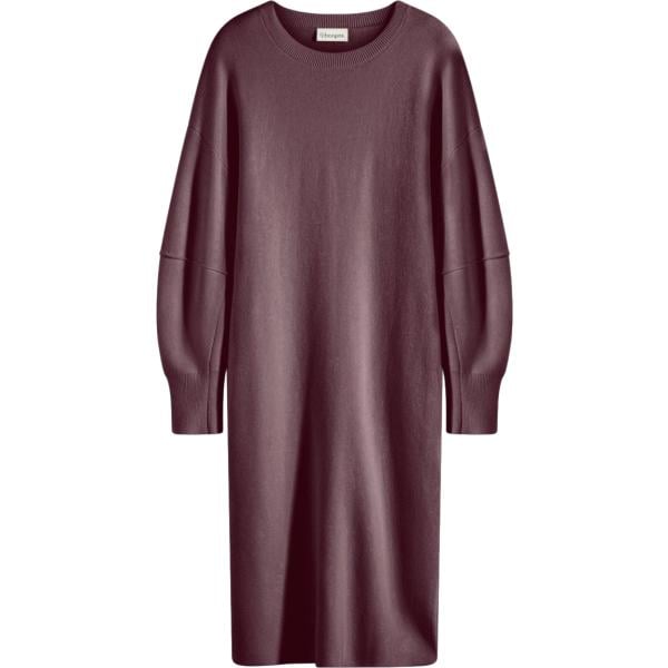 Vestito longuette/midi da donna in viola scuro lavorato a maglia bonprix bonprix