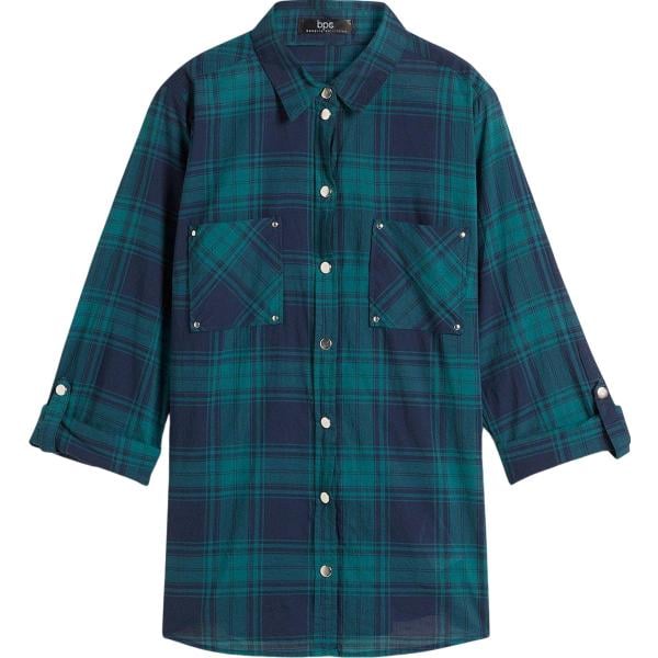 camicie bonprix blu a quadri