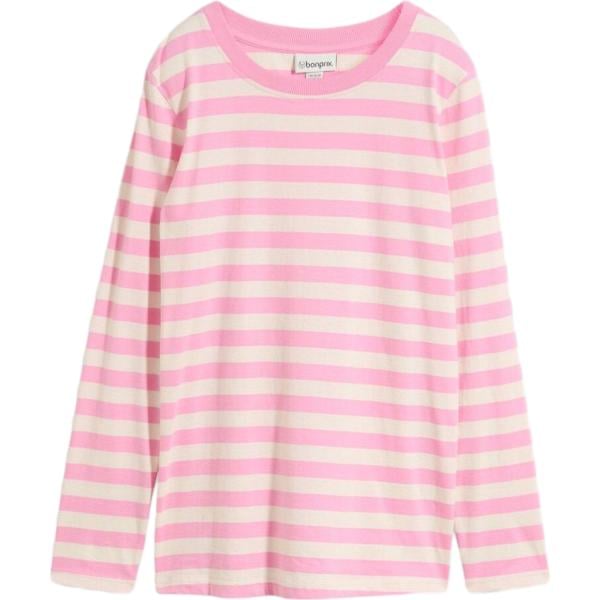 T-shirt da donna in rosa scuro a righe in cotone organico bonprix bonprix