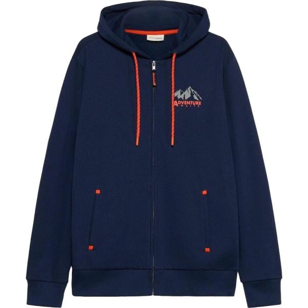 Felpa con cappuccio da uomo in blu scuro collo con cappuccio con zip bonprix