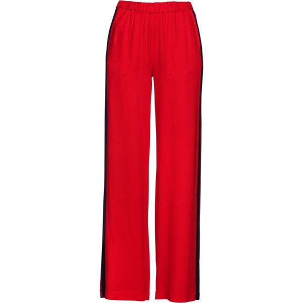 Pantalone wide leg con bande laterali contrasto rosso Bpc bonprix collection nero