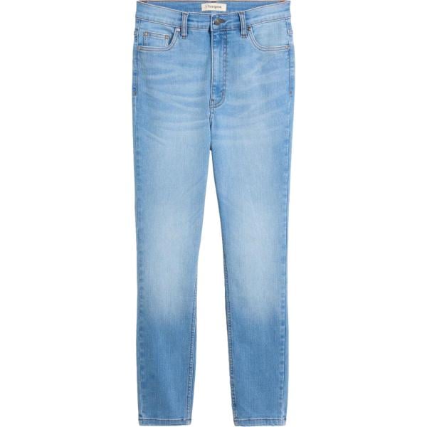 Jeans skinny da donna in azzurro cropped a vita alta in denim bonprix