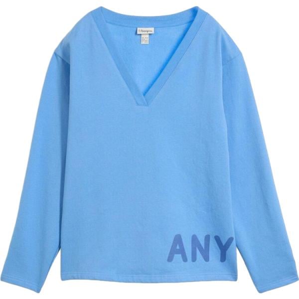 Felpa da donna in azzurro in cotone organico bonprix