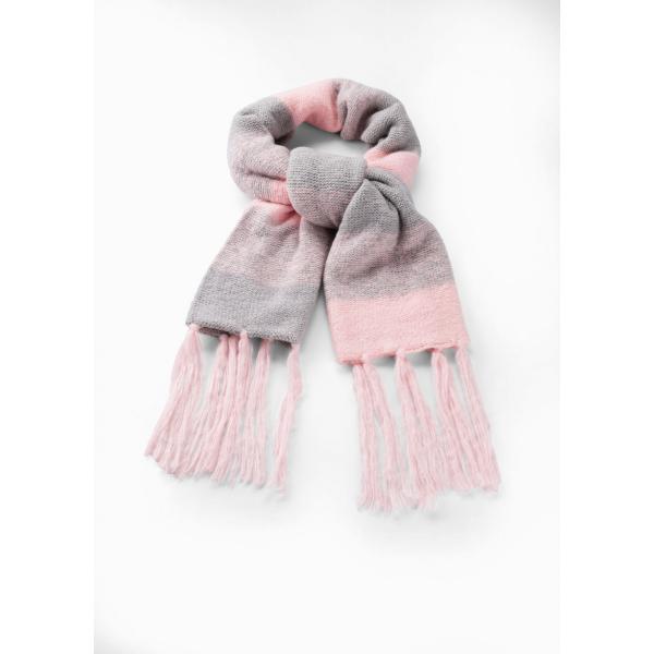 Sciarpa melange con frange rosa e grigio Bpc bonprix collection rosa