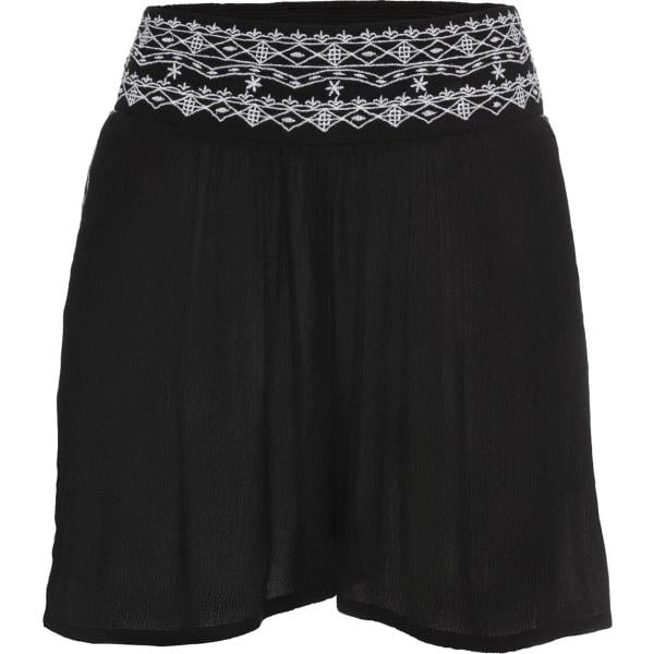 Shorts da donna in nero pece con ruches lungo bonprix