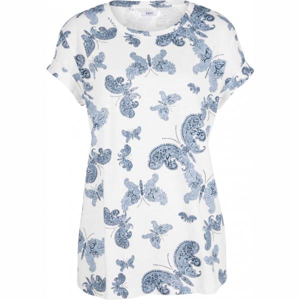 t-shirt Bpc bonprix collection bianco a quadri