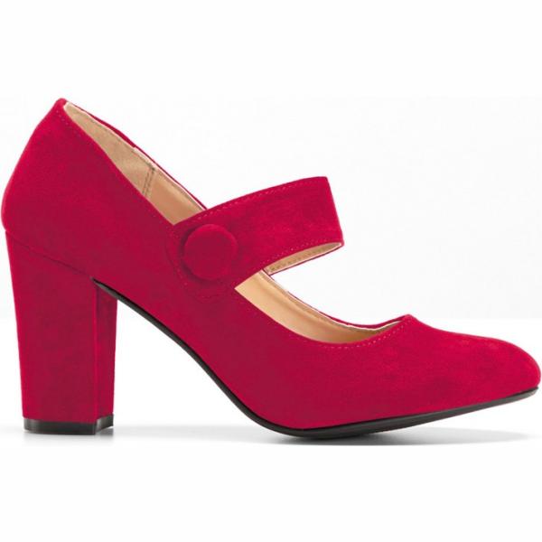 Décolleté con cinturino rosso Bpc selection grigio