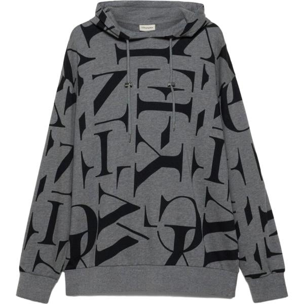 Felpa con cappuccio da uomo in grigio scuro collo con cappuccio bonprix