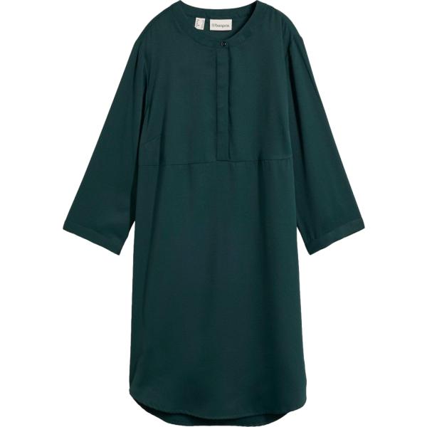 Vestito longuette/midi da donna in verde scuro a maniche lunghe con bottoni bonprix bonprix