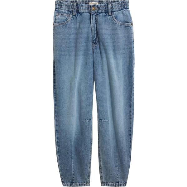 Jeans da donna in blu scuro cropped a vita alta in denim bonprix