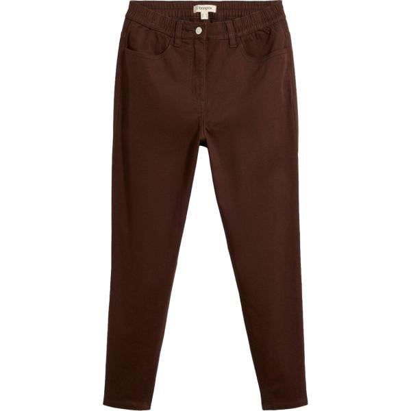 Pantaloni da donna in marrone scuro a vita alta bonprix