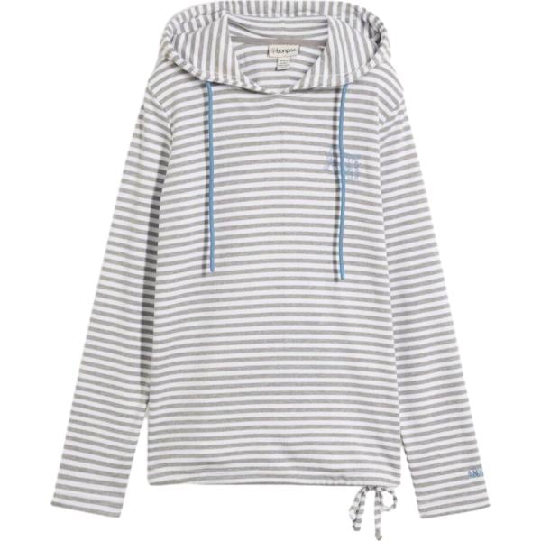 Felpa con cappuccio da donna in grigio scuro collo con cappuccio bonprix