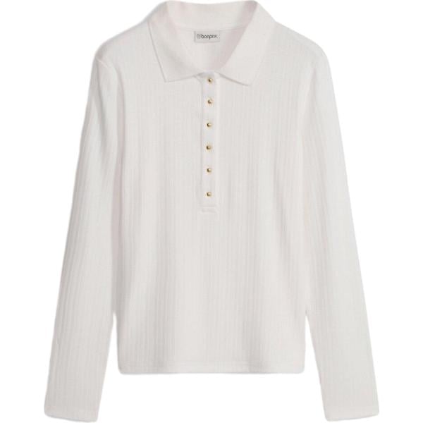 Polo da donna in bianco avorio in viscosa bonprix bonprix