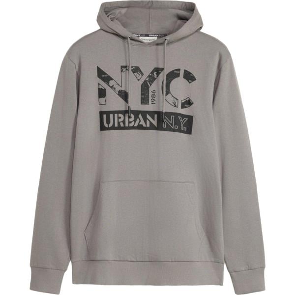 Felpa con cappuccio da uomo in grigio chiaro collo con cappuccio in cotone organico bonprix