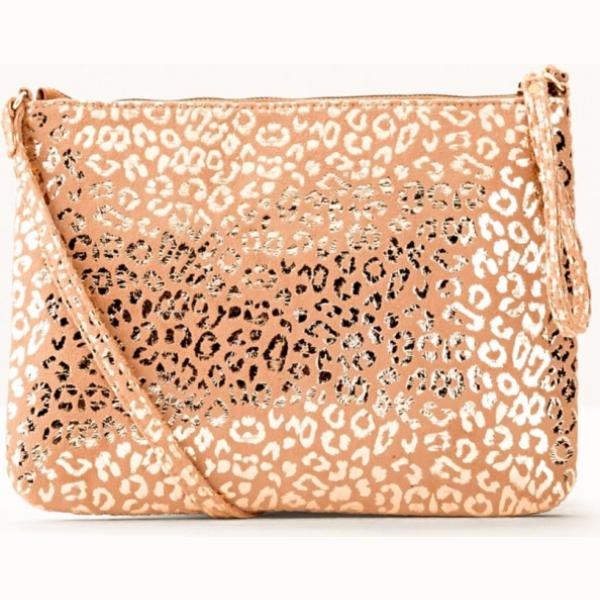 Borsa a tracolla con zip marrone Bpc bonprix collection blu a righe