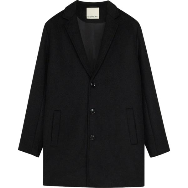 Cappotto da uomo in nero pece corto in lana bonprix