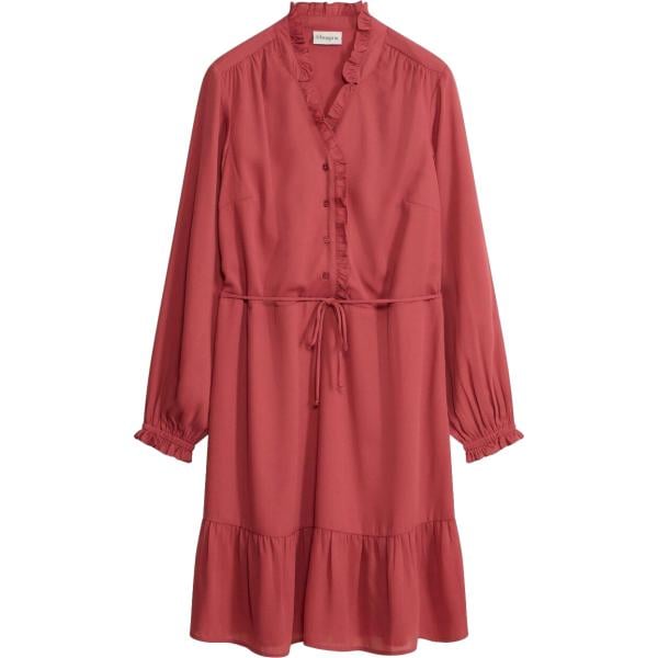 Vestito chemisier da donna in rosso classico con ruches bonprix bonprix