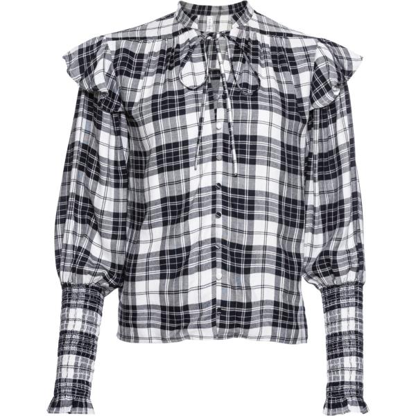 Camicia a quadri con laccetti e bottoni blu Rainbow blu a quadri