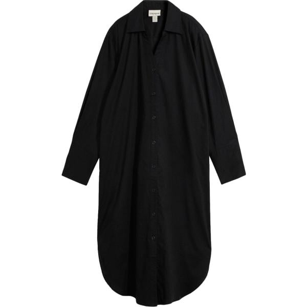 Vestito chemisier da donna in nero pece in cotone bonprix
