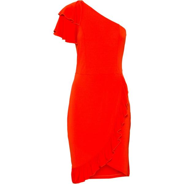 Vestito con volant rosso bonprix nero