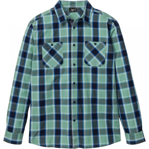 Camicia con taschini a quadri a maniche lunghe verde Bodyflirt viola