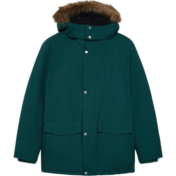 Giacca soprabito da uomo in verde scuro collo con cappuccio tessuto impermeabile bonprix bonprix