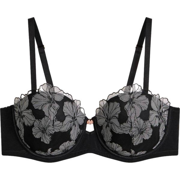 Reggiseno a balconcino da donna in nero pece bonprix