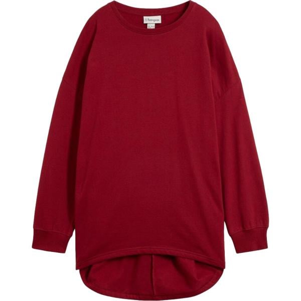 Felpa da donna oversize in bordeaux bonprix
