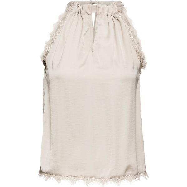 Top con spacco e scollo con pizzo grigio Bodyflirt grigio