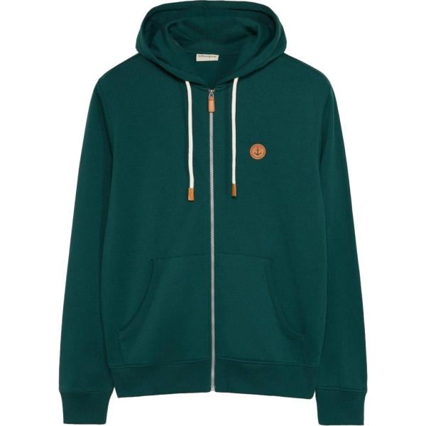 Felpa con cappuccio da uomo in grigio scuro collo con cappuccio con zip in ecopelle bonprix
