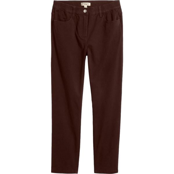Pantaloni da donna in marrone scuro a vita alta bonprix