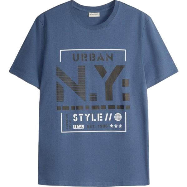 T-shirt da uomo in blu scuro in cotone organico bonprix