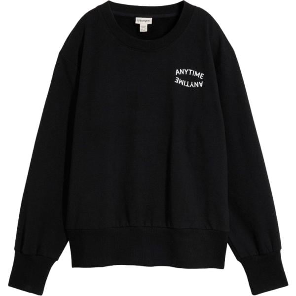 Felpa da donna oversize in nero pece bonprix