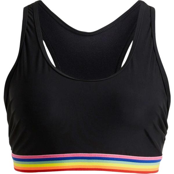 Top sportivo da donna in nero pece con spalline modellante bonprix