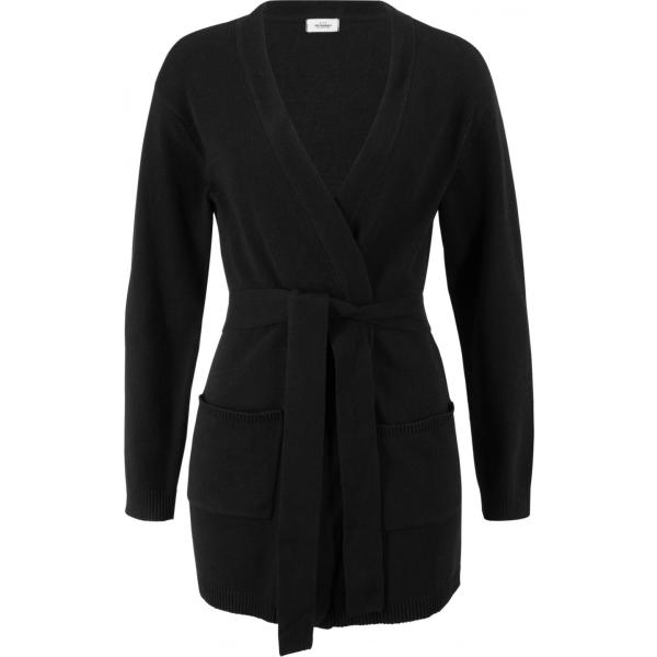 Cardigan in materiale riciclato nero Bpc bonprix collection nero