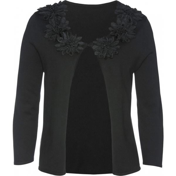 Cardigan fantasia floreale con scollo nero Bpc selection premium nero a fiori