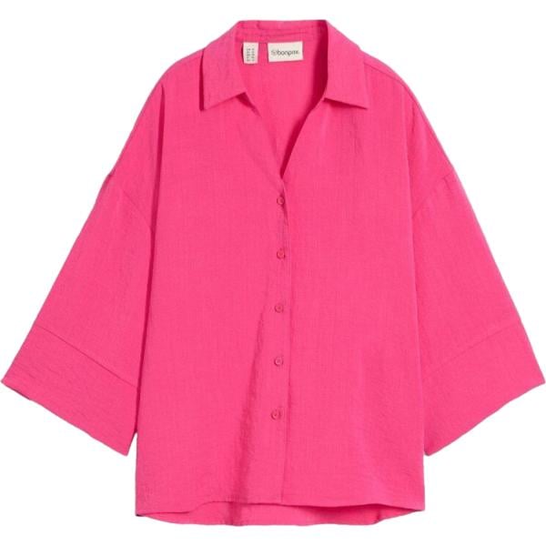 Camicia da donna oversize in rosa scuro in viscosa bonprix bonprix