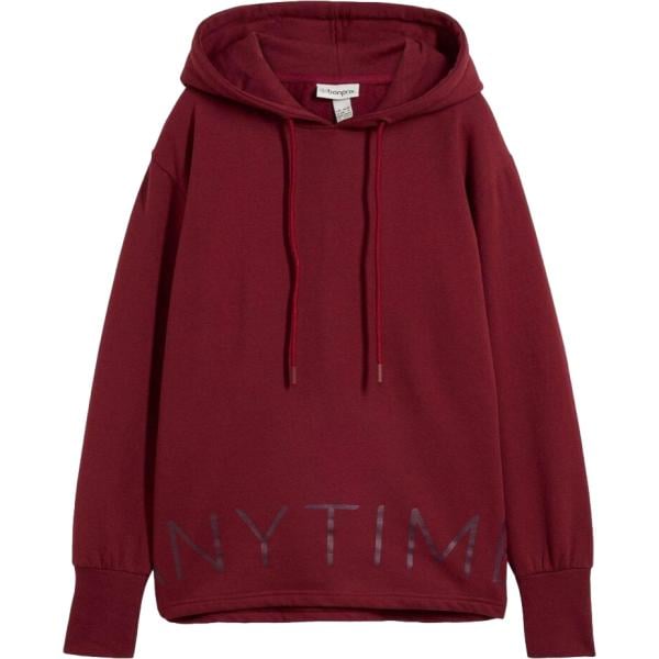 Felpa con cappuccio da donna in bordeaux collo con cappuccio in cotone organico bonprix bonprix