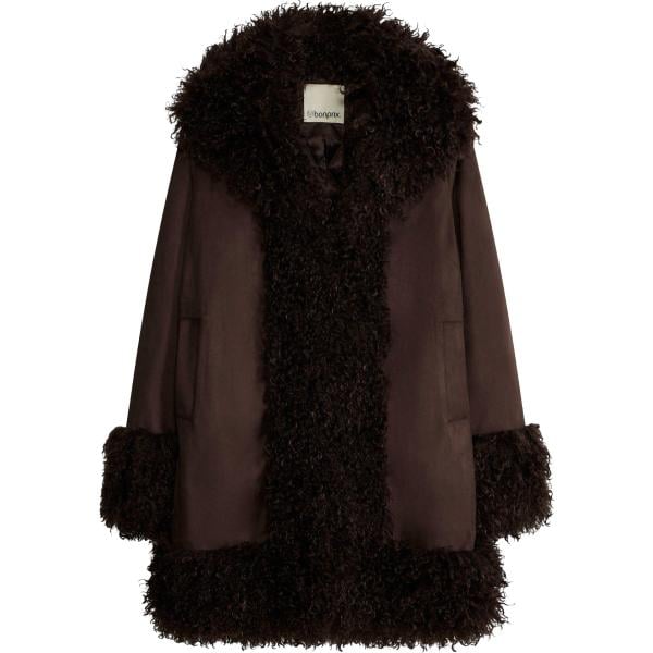 Giacca da donna in marrone scuro in ecopelle bonprix