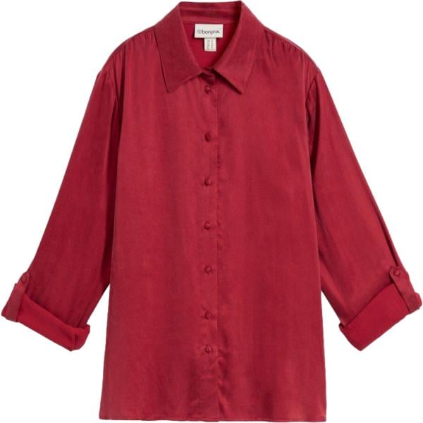 Camicia da donna in bordeaux in cupro bonprix