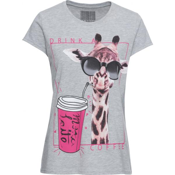 t-shirt Rainbow grigio animalier
